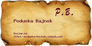 Poduska Bajnok névjegykártya